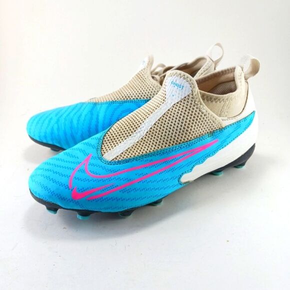 Nike Phantoms SX Ghost Lace Soccer Cleats 5.5 Youth. Swoosh Blue/Pink/White..... - Picture 1 of 11
